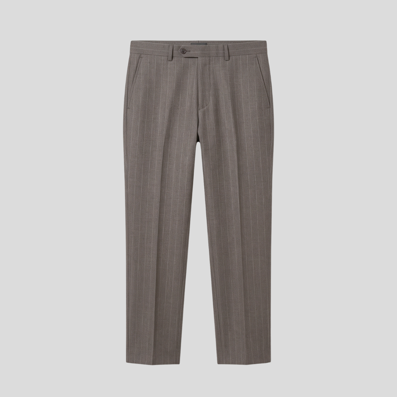 VRIGIN WOOL PINSTRIPE SUIT - GREY BROWN