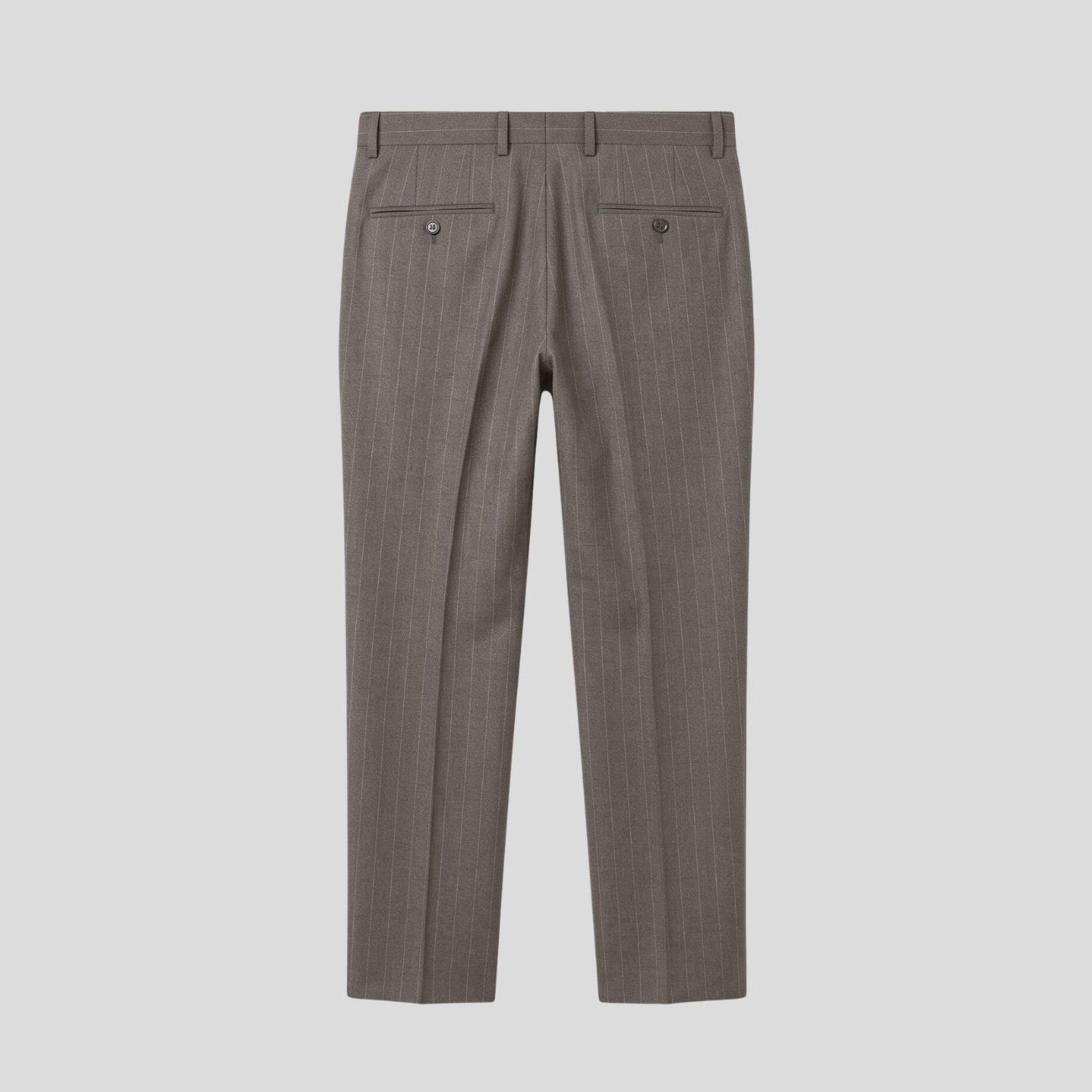 VRIGIN WOOL PINSTRIPE SUIT - GREY BROWN