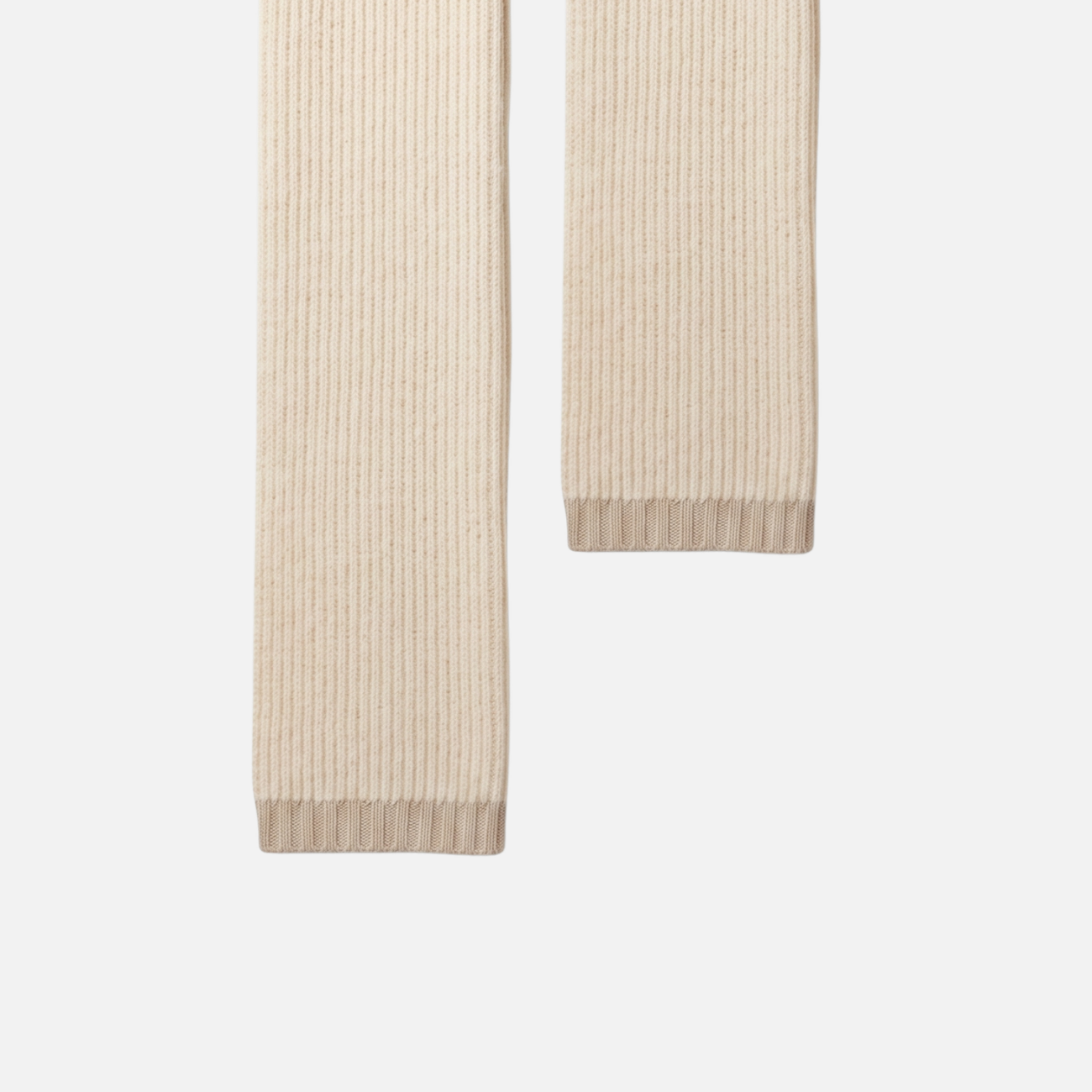 CASHMERE BLEND RIBBED SCARF - CREAM