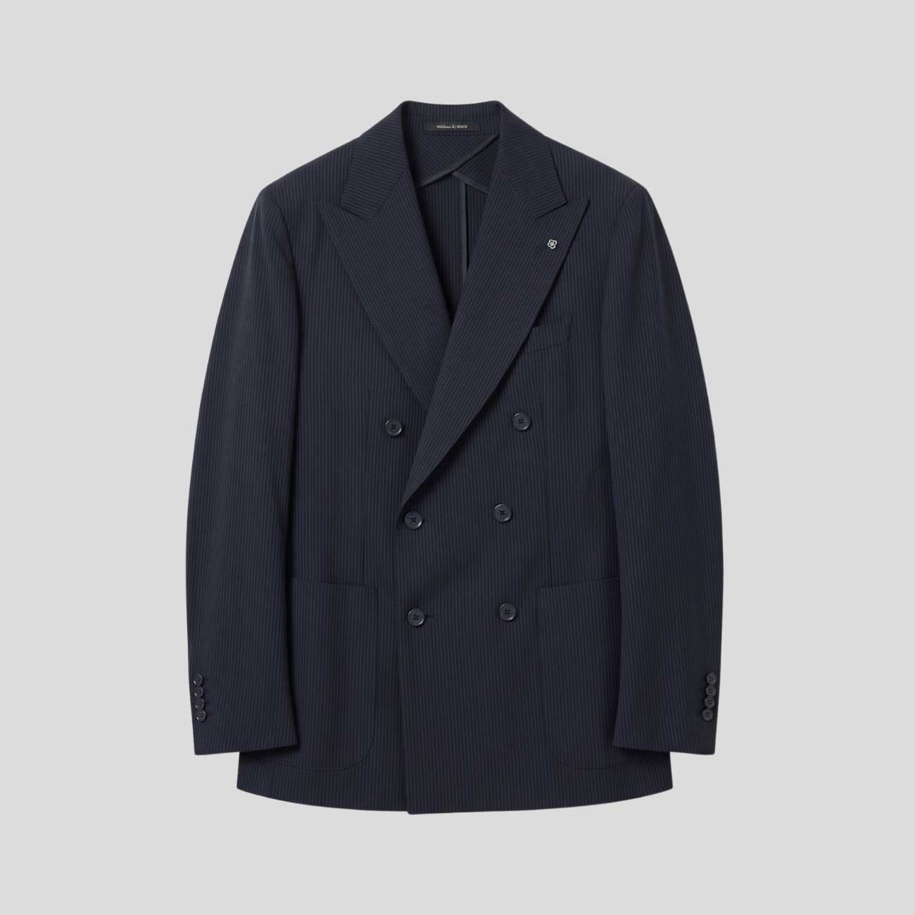 VIRGIN WOOL DOUBLE-BREASTED BLAZER - NAVY