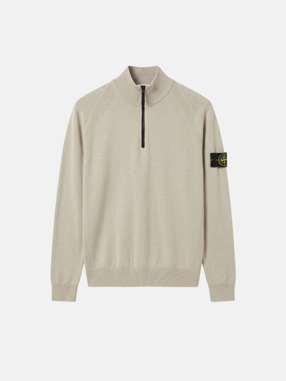 QUARTER-ZIP RWS WOOL BLEND SWEATER - SAND