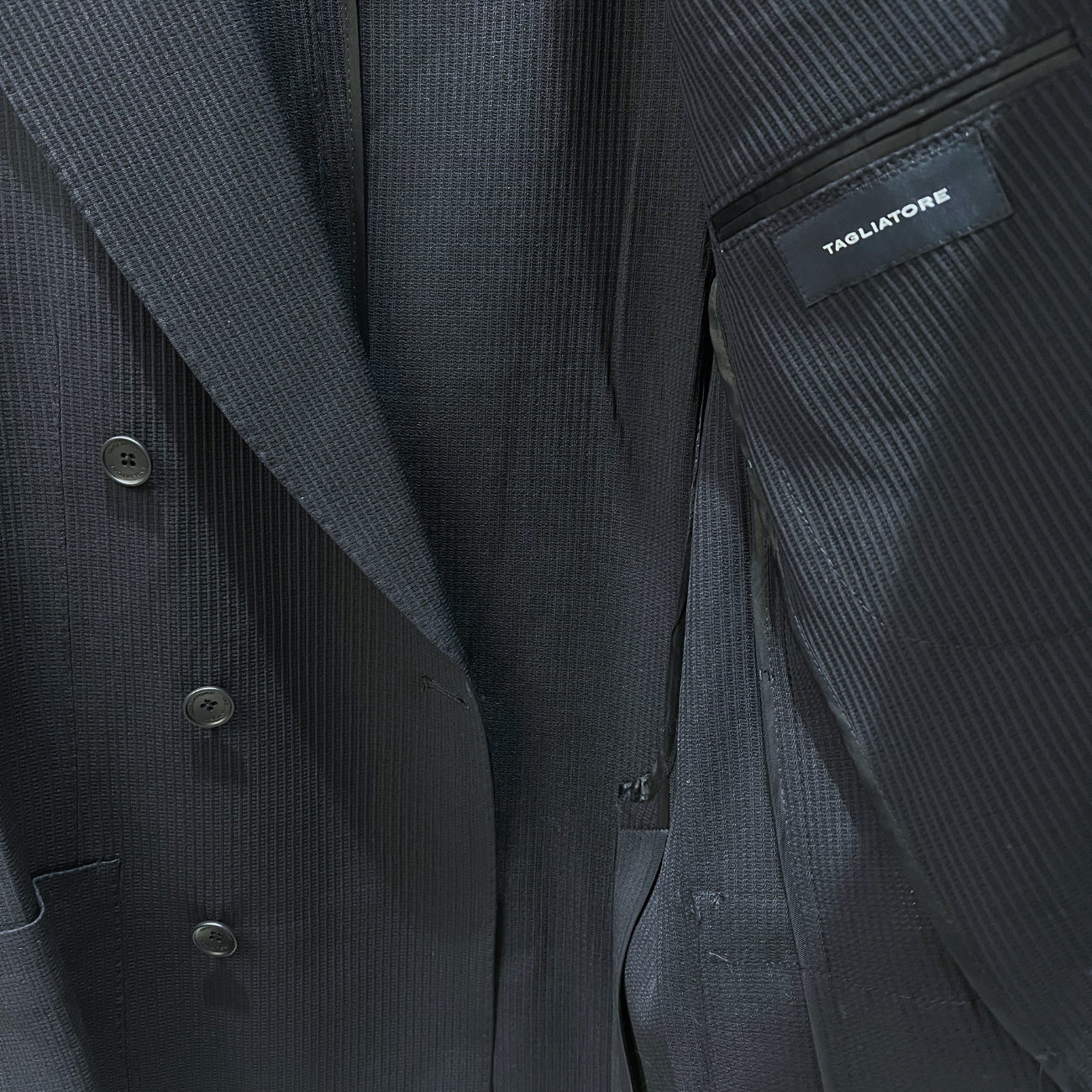 VIRGIN WOOL DOUBLE-BREASTED BLAZER - NAVY