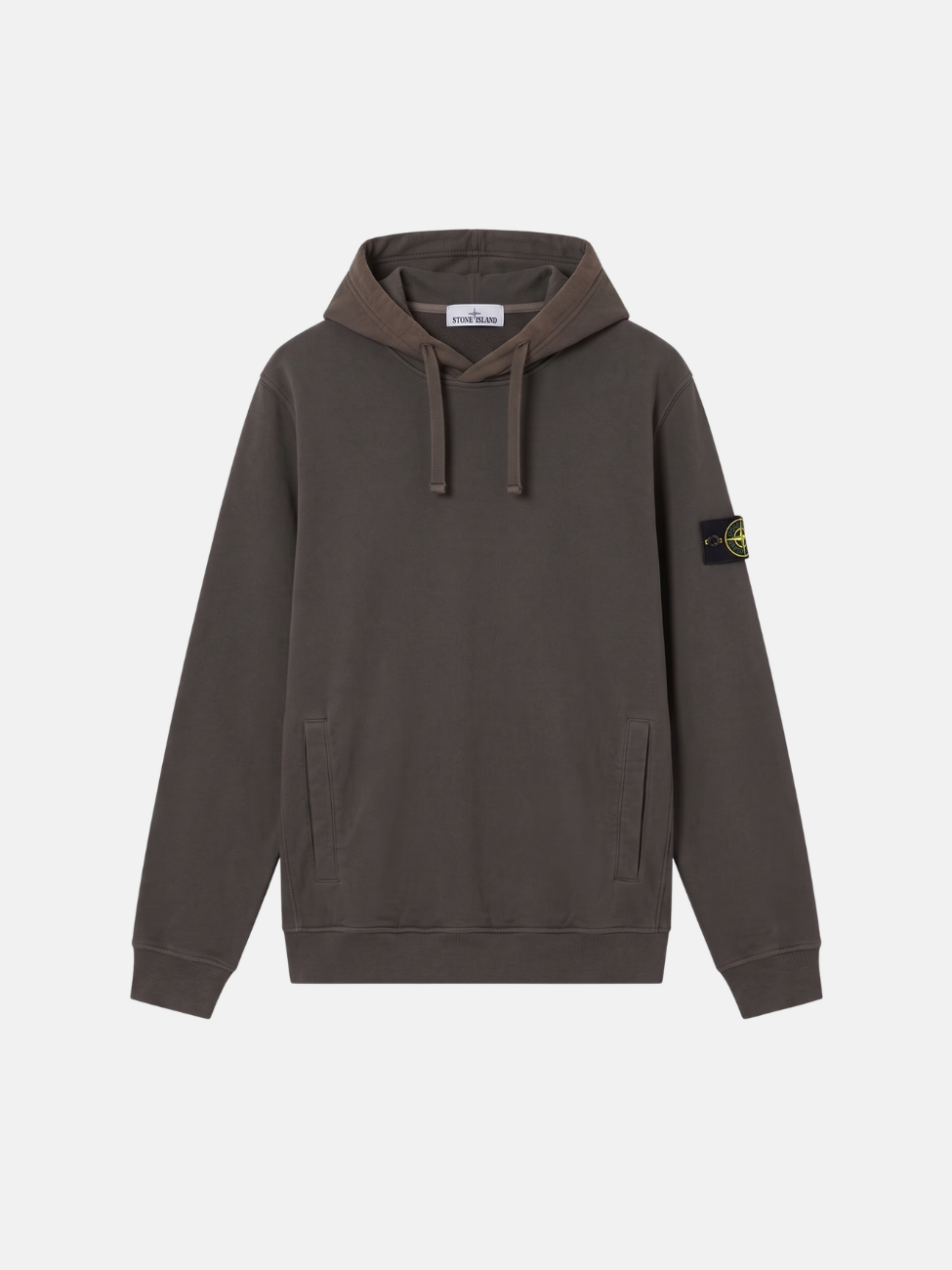 BRUSHED ORGANIC COTTON FLEECE HOODIE - COAL GREY