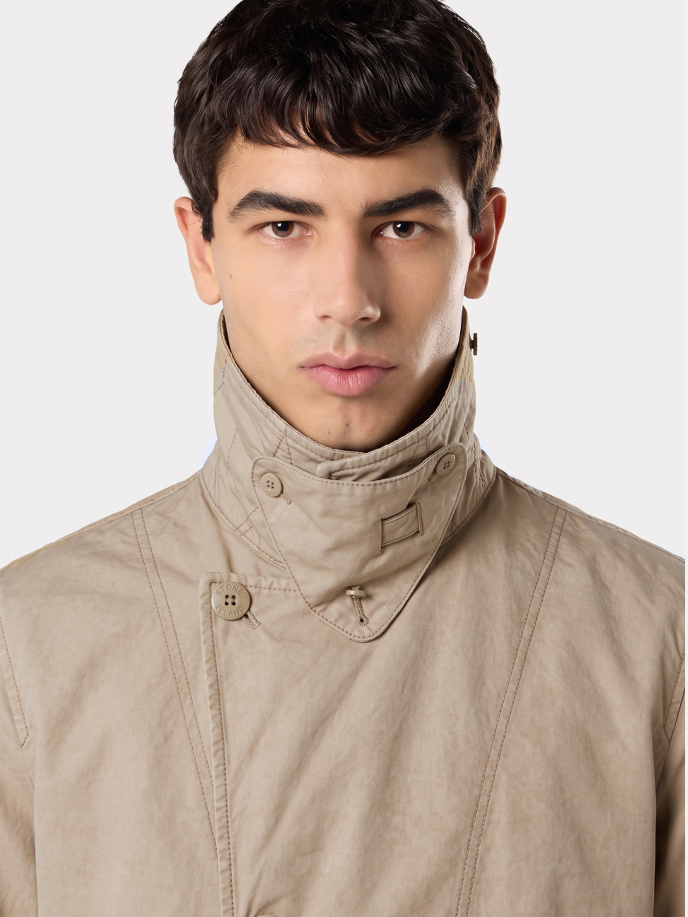 DAVID-TC GHOST PADDED PEACOAT - BEIGE
