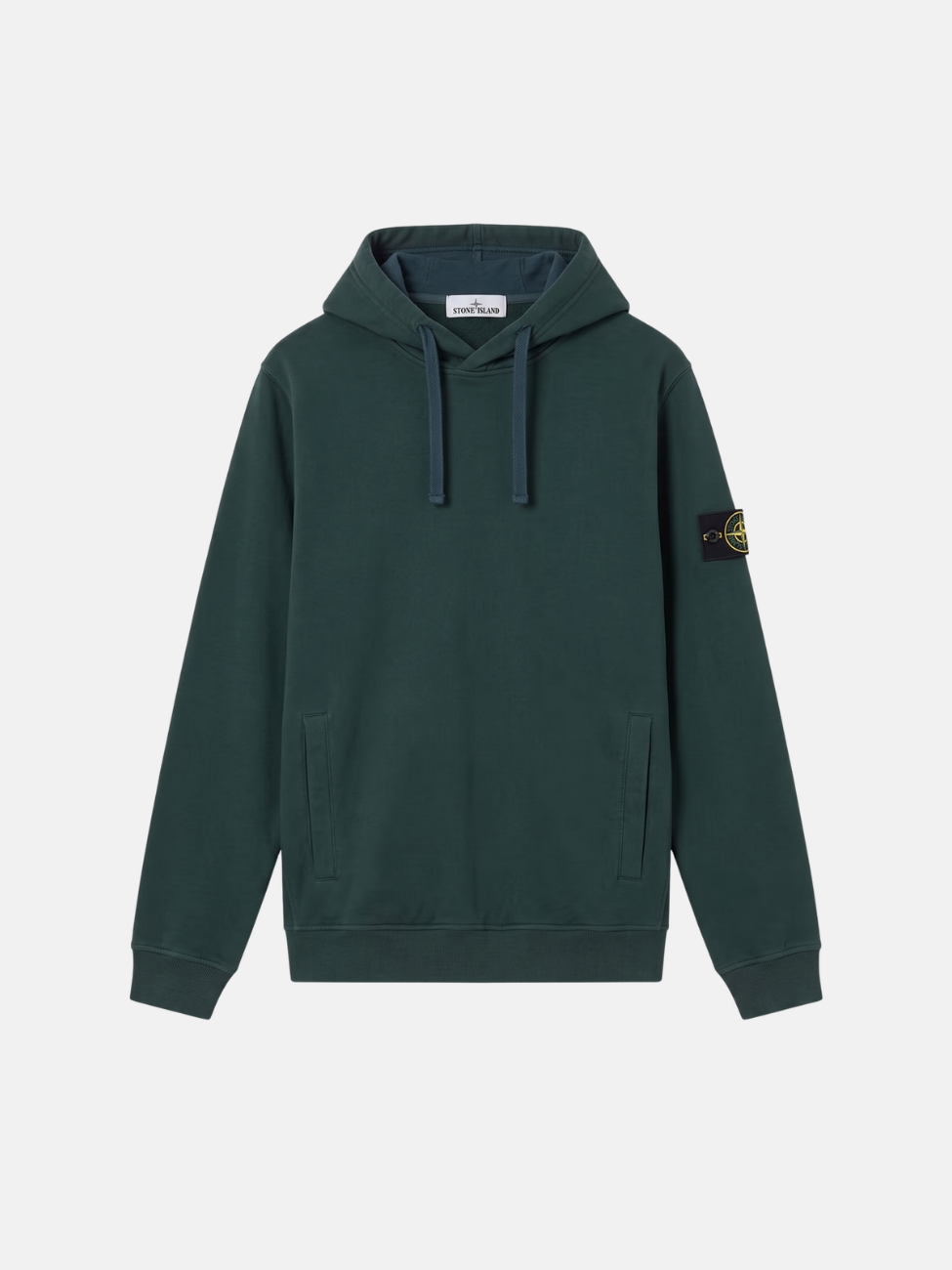 BRUSHED ORGANIC COTTON FLEECE HOODIE - DARK GREEN