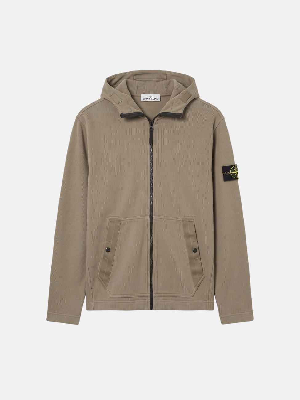 ORGANIC COTTON ZIP-UP HOODIE - MILITARY GREEN