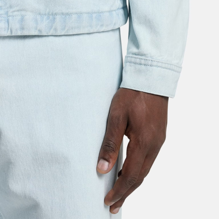 INDIGO DENIM-ULTRA BLEACHED COACH JACKET - BLUE EXTRA BLEACH