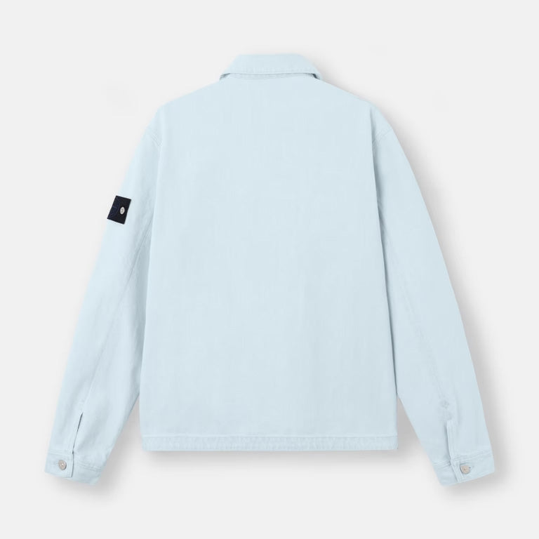 INDIGO DENIM-ULTRA BLEACHED COACH JACKET - BLUE EXTRA BLEACH