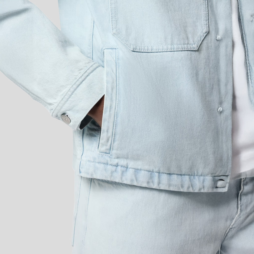 ULTRA BLEACHED COACH JACKET - BLUE EXTRA BLEACH