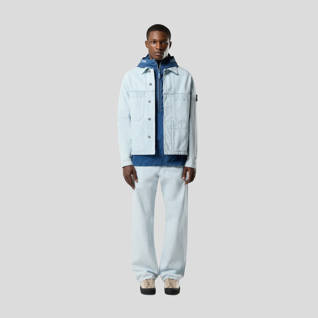 ULTRA BLEACHED COACH JACKET - BLUE EXTRA BLEACH