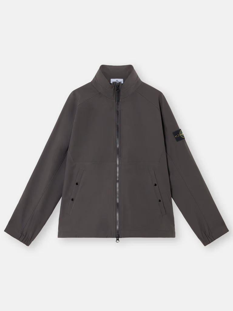 Wind- and water-resistant jacket with concealed hood - Charcoal