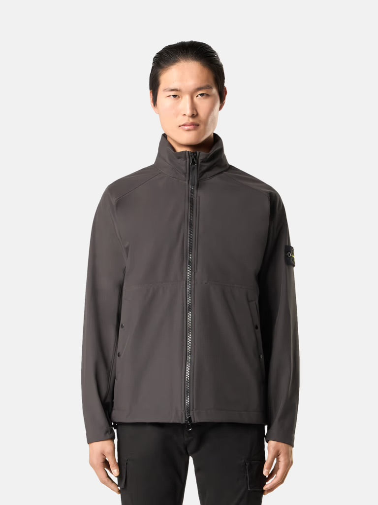 Wind- and water-resistant jacket with concealed hood - Charcoal