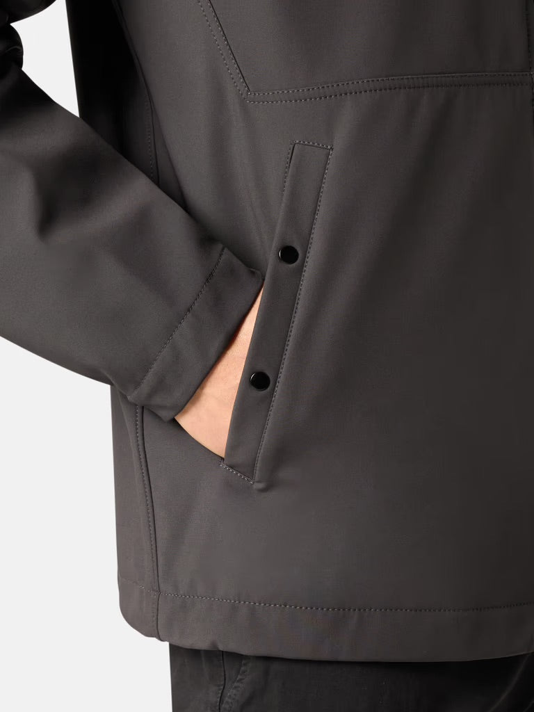 Wind- and water-resistant jacket with concealed hood - Charcoal