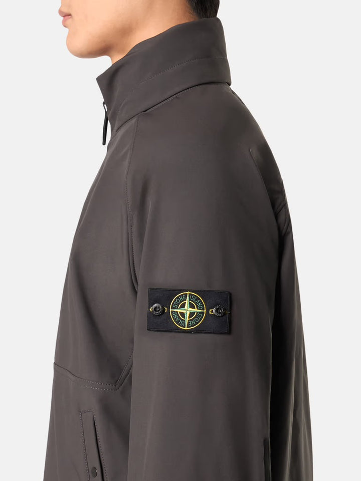 Wind- and water-resistant jacket with concealed hood - Charcoal