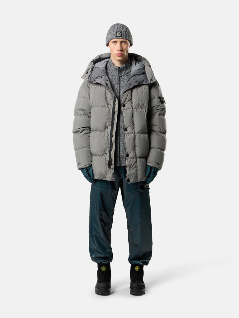 HOODED DOWN PARKA - CEMENT