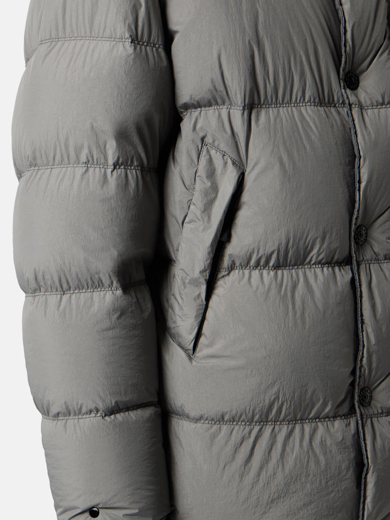 HOODED DOWN PARKA - CEMENT