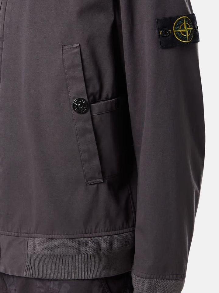 Bomber Jacket in Raso Gommato 3L - Charcoal