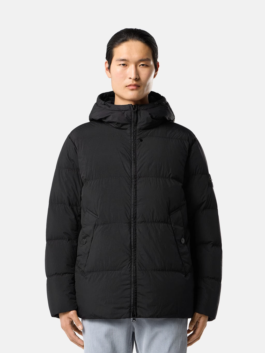 CRINKLE WIND-RESISTANT ANTI -DROP DOWN JACKET - BLACK