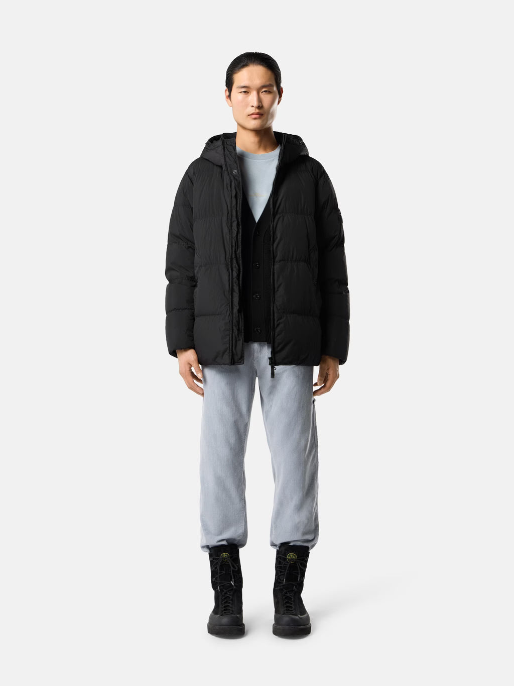 CRINKLE WIND-RESISTANT ANTI -DROP DOWN JACKET - BLACK