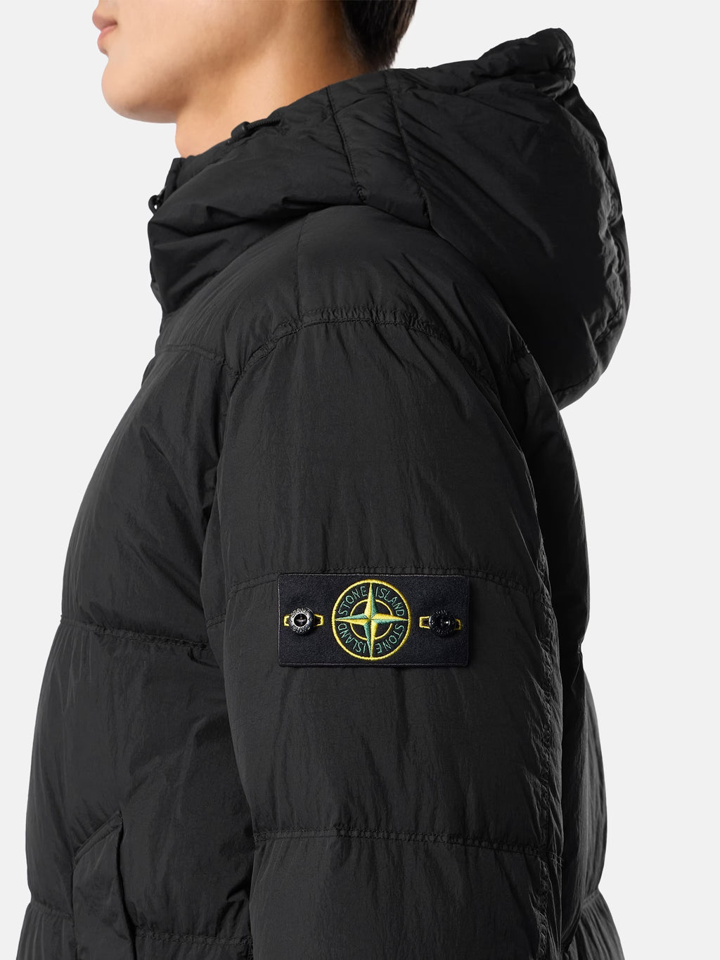 CRINKLE WIND-RESISTANT ANTI -DROP DOWN JACKET - BLACK