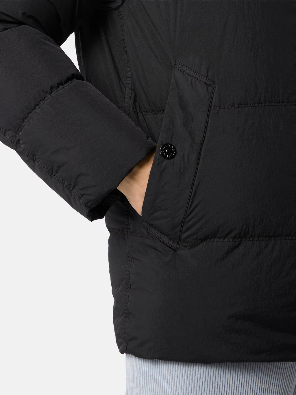 CRINKLE WIND-RESISTANT ANTI -DROP DOWN JACKET - BLACK