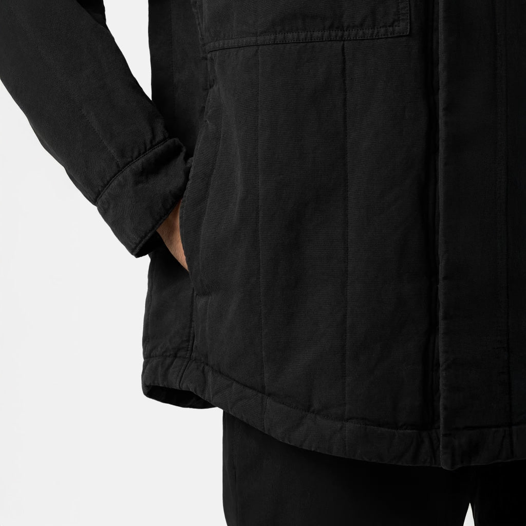 COTTON LINEN QUILTED-TC_S.I. GHOST JACKET - BLACK