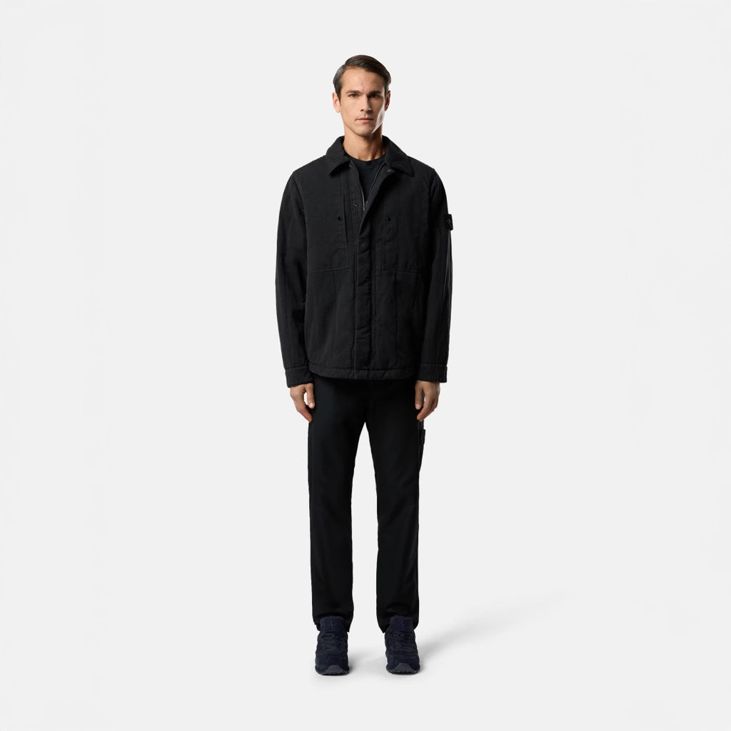 COTTON LINEN QUILTED-TC_S.I. GHOST JACKET - BLACK