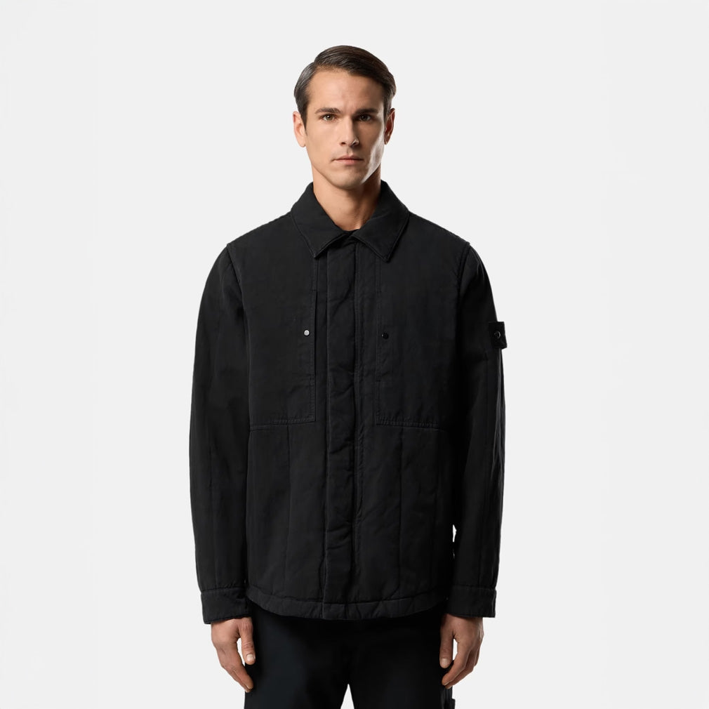 COTTON LINEN QUILTED-TC_S.I. GHOST JACKET - BLACK