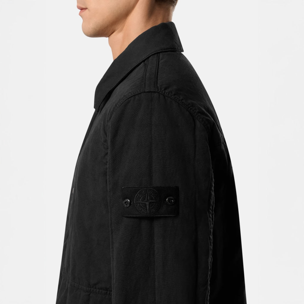 COTTON LINEN QUILTED-TC_S.I. GHOST JACKET - BLACK