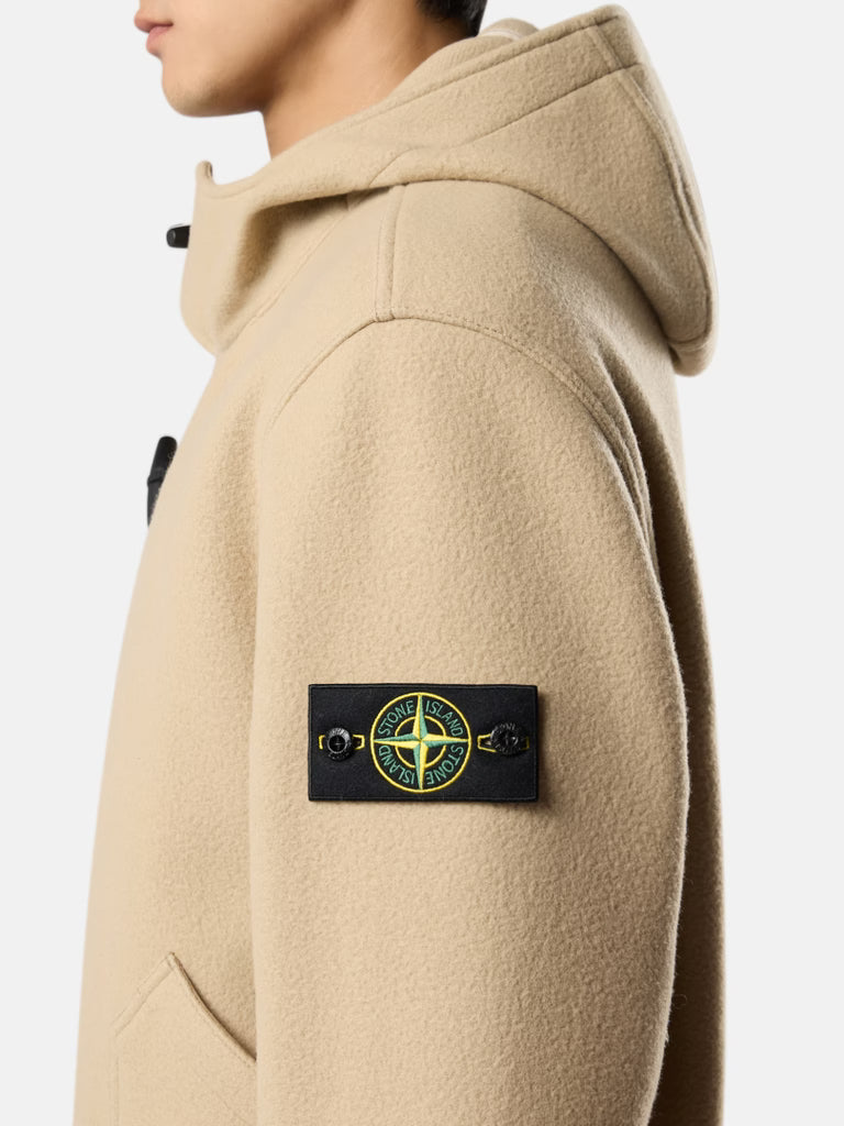 HEAVY MELTON SHORT PARKA - BISCUIT