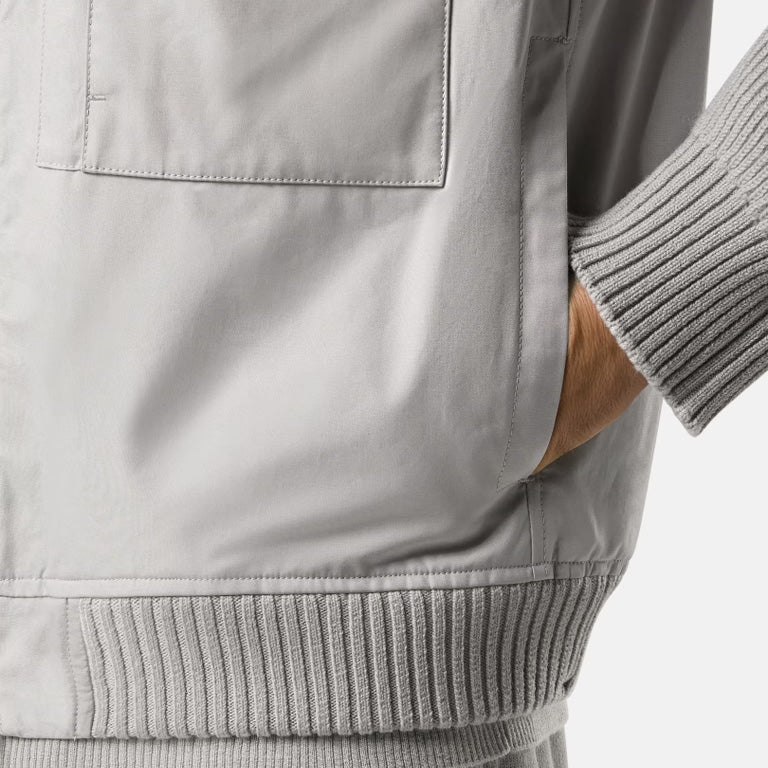 S.I. GHOST  ALL-WEATHER COTTON CANVAS JACKET - DUST GREY