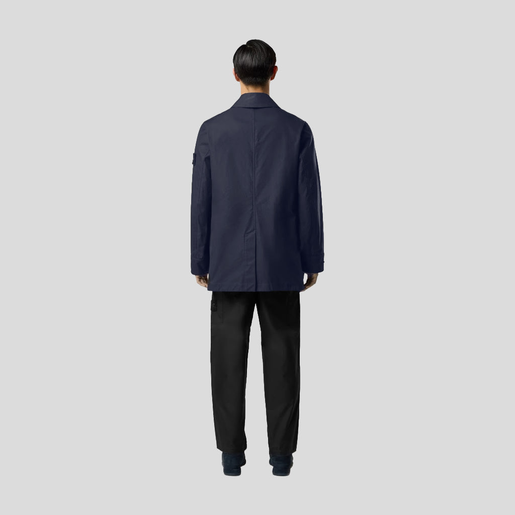 S.I. GHOST ALL-WEATHER COTTON CANVAS PEA COAT - NAVY BLUE  4100046 S0F01