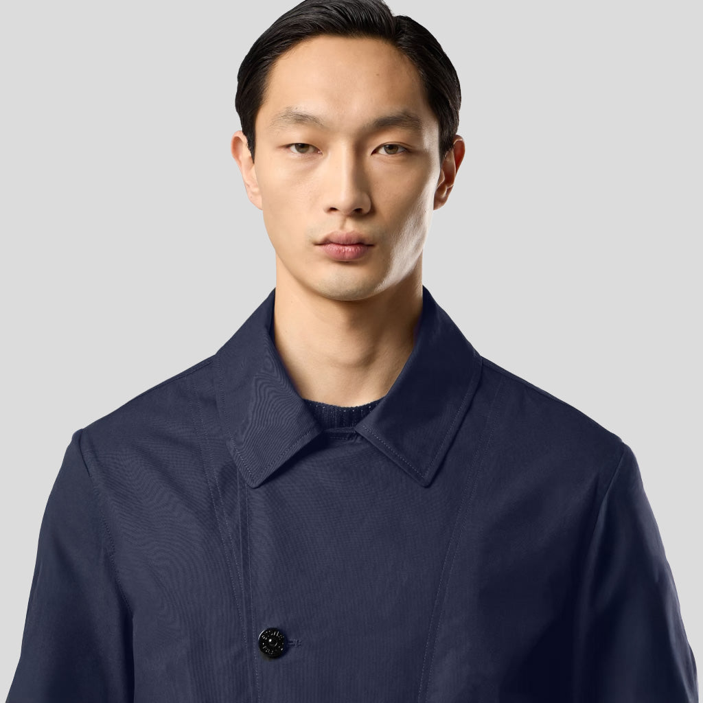 S.I. GHOST ALL-WEATHER COTTON CANVAS PEA COAT - NAVY BLUE  4100046 S0F01