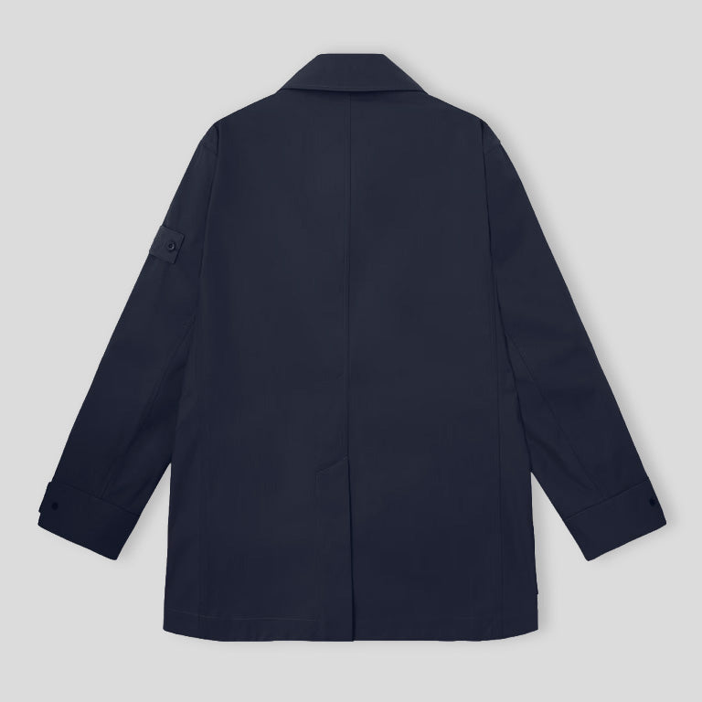 S.I. GHOST ALL-WEATHER COTTON CANVAS PEA COAT - NAVY BLUE  4100046 S0F01