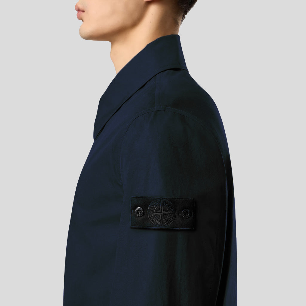 S.I. GHOST ALL-WEATHER COTTON CANVAS PEA COAT - NAVY BLUE  4100046 S0F01