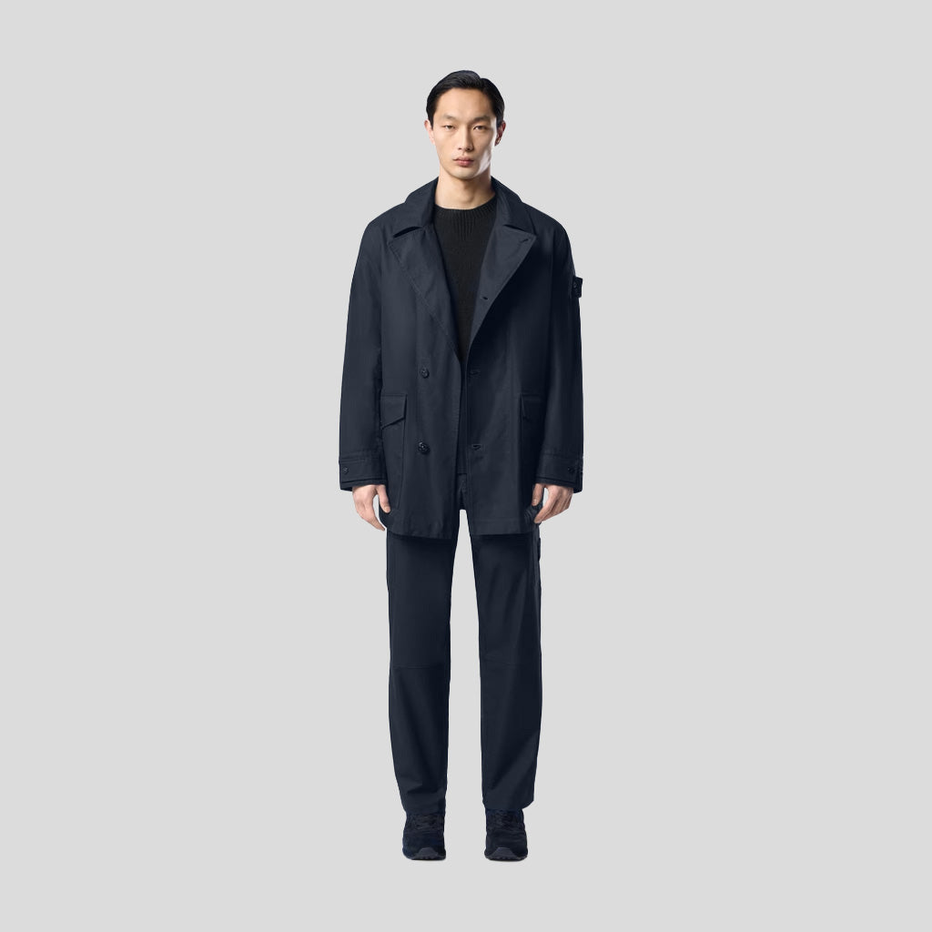 S.I. GHOST ALL-WEATHER COTTON CANVAS PEA COAT - NAVY BLUE  4100046 S0F01