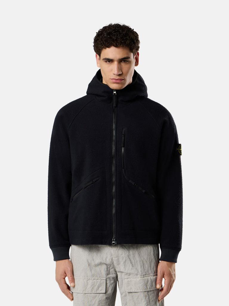 NAVY BLUE HOODED JACKET