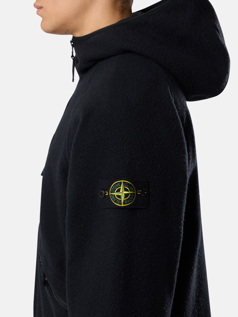 NAVY BLUE HOODED JACKET