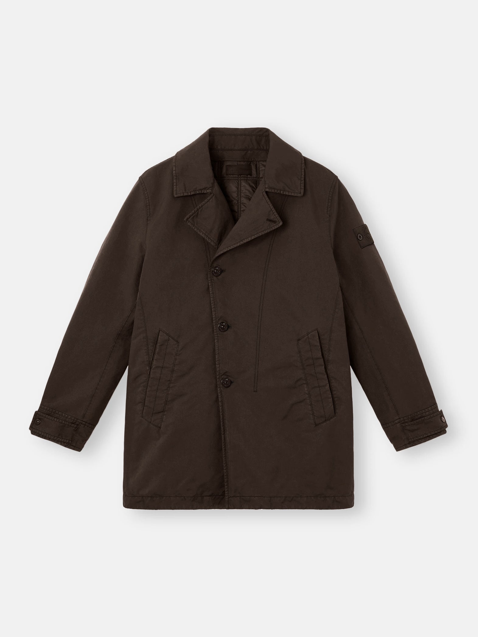 DARK BROWN PADDED PEA COAT