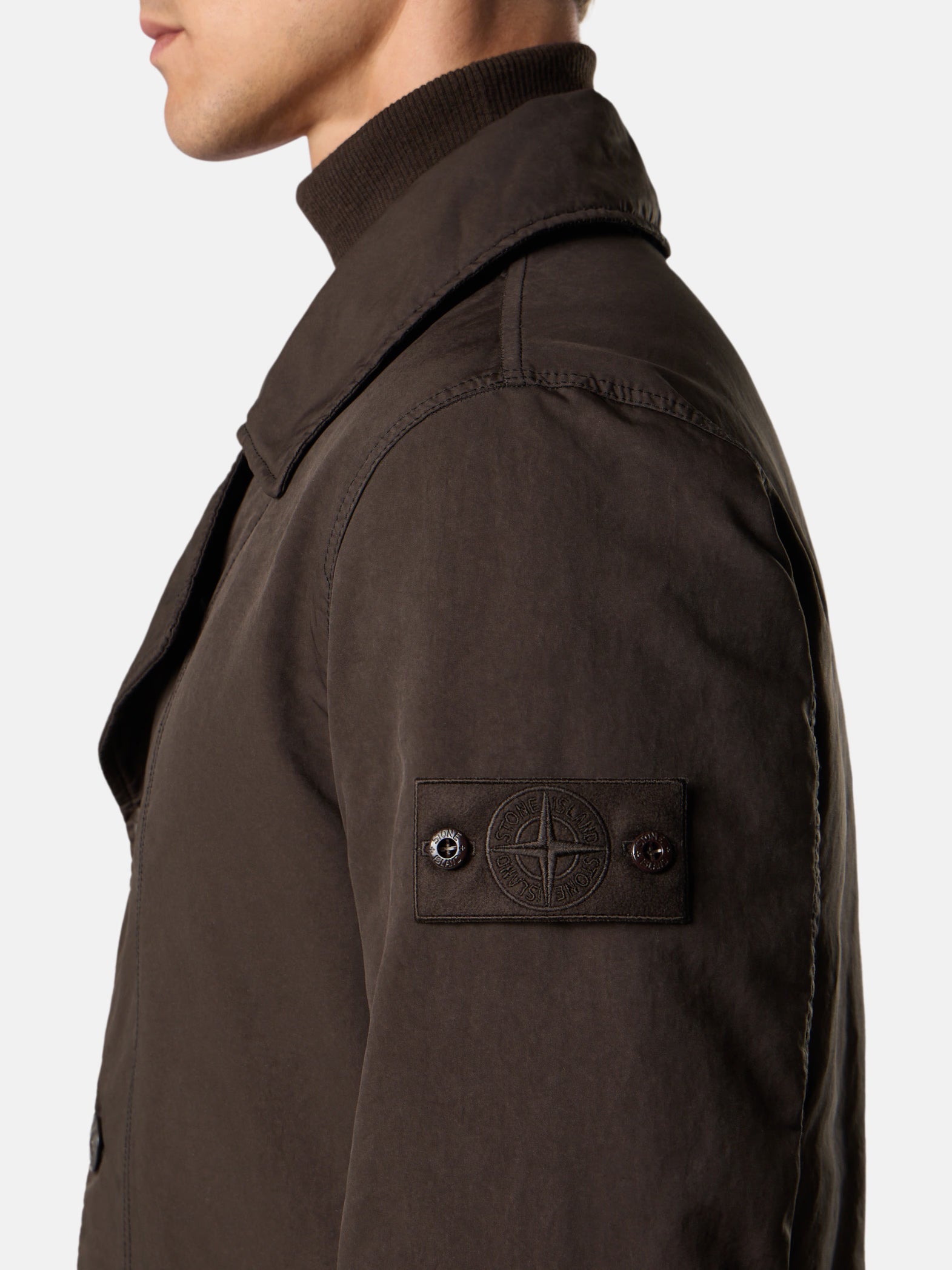 DARK BROWN PADDED PEA COAT