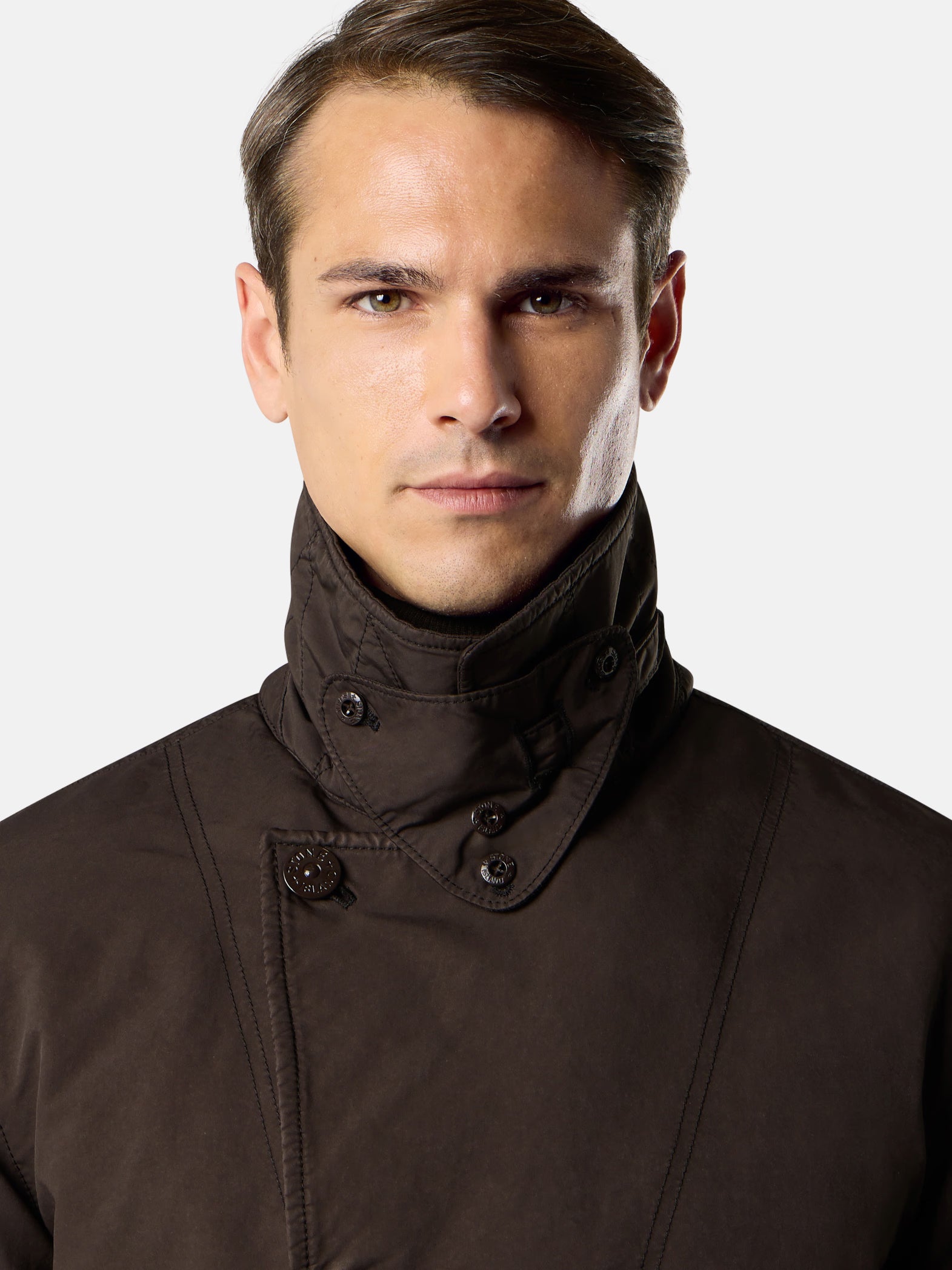 DARK BROWN PADDED PEA COAT