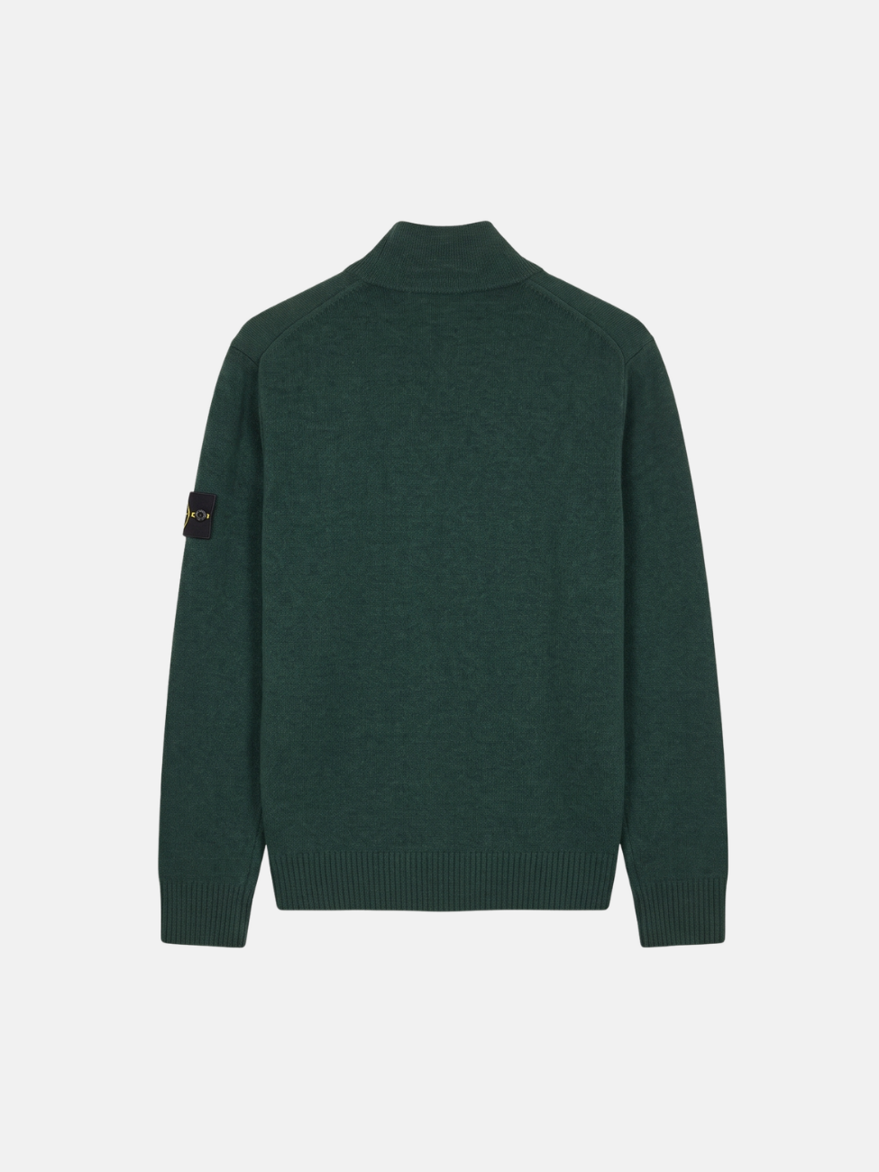 VIRGIN WOOL ZIP-UP CARDIGAN - DARK GREEN
