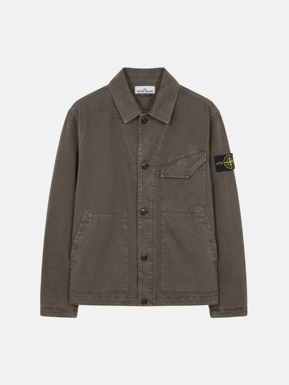 ORGANIC COTTON BUTTON-UP OVERSHIRT - COAL GREY
