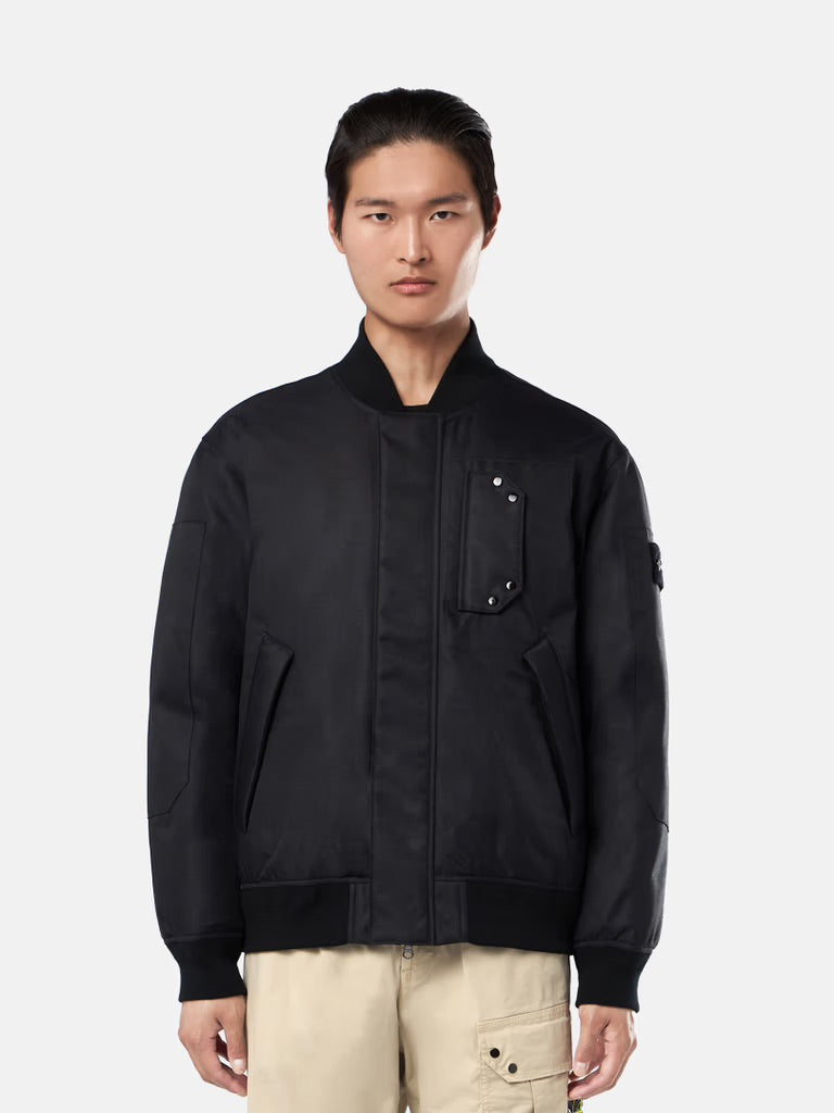 Wind-Resistant Down Bomber Jacket - Black – MENS