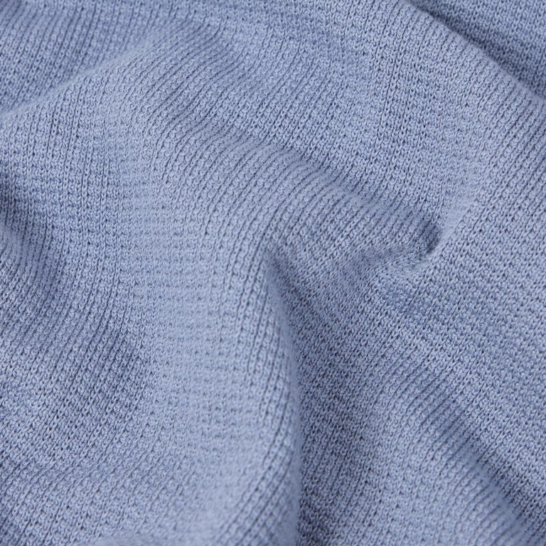 MICRO  STITCH SOFT ORGANIC COTTON KNITTED CREWNECK - AVIO BLUE
