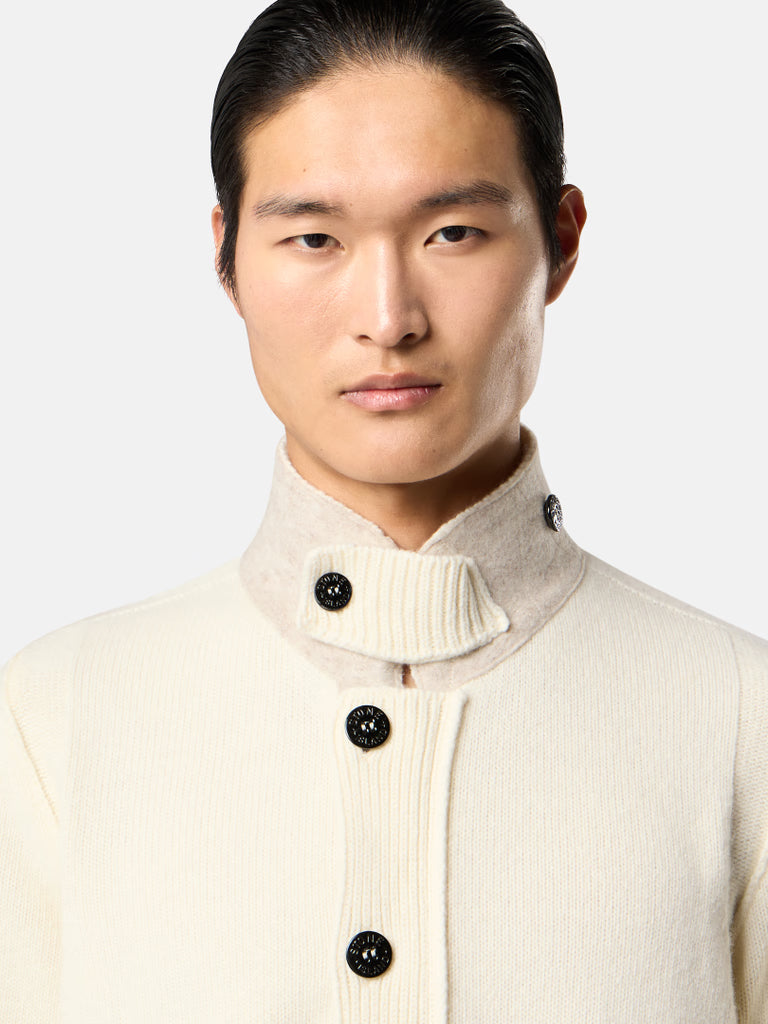 IVORY LAMBSWOOL CARDIGAN