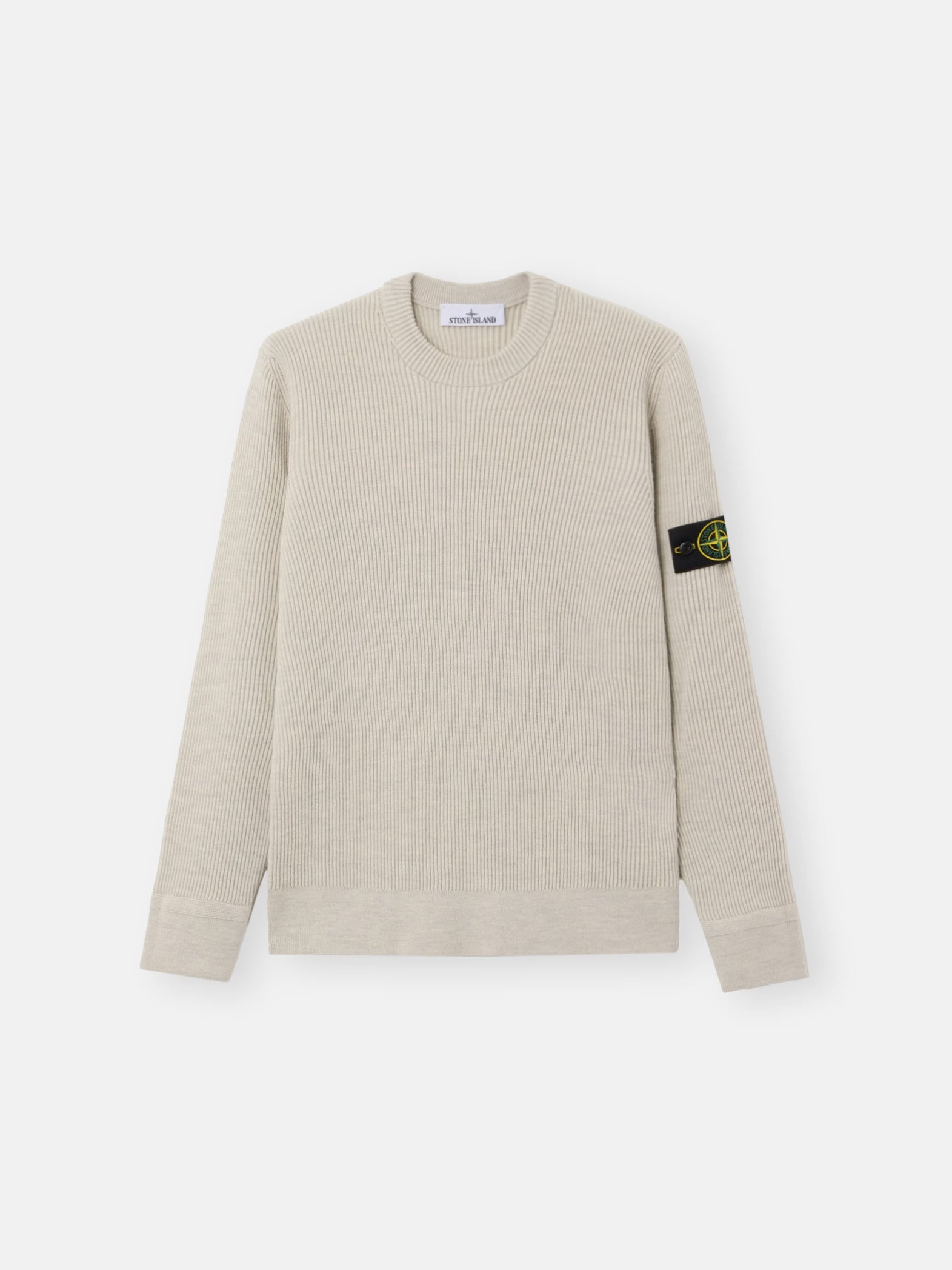 FULL RIB RWS WOOL CREWNECK SWEATER - SAND MELANGE