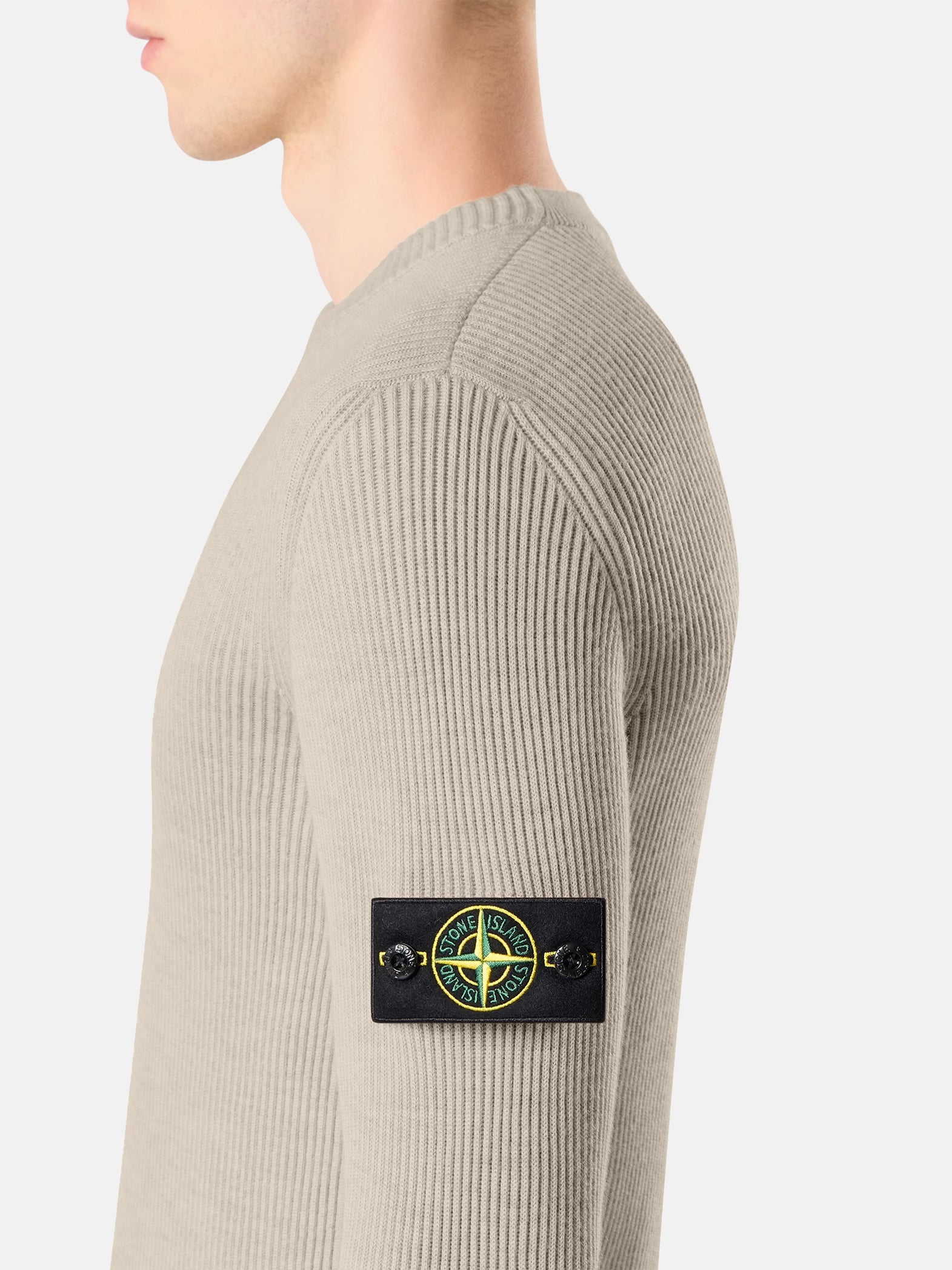 FULL RIB RWS WOOL CREWNECK SWEATER - SAND MELANGE