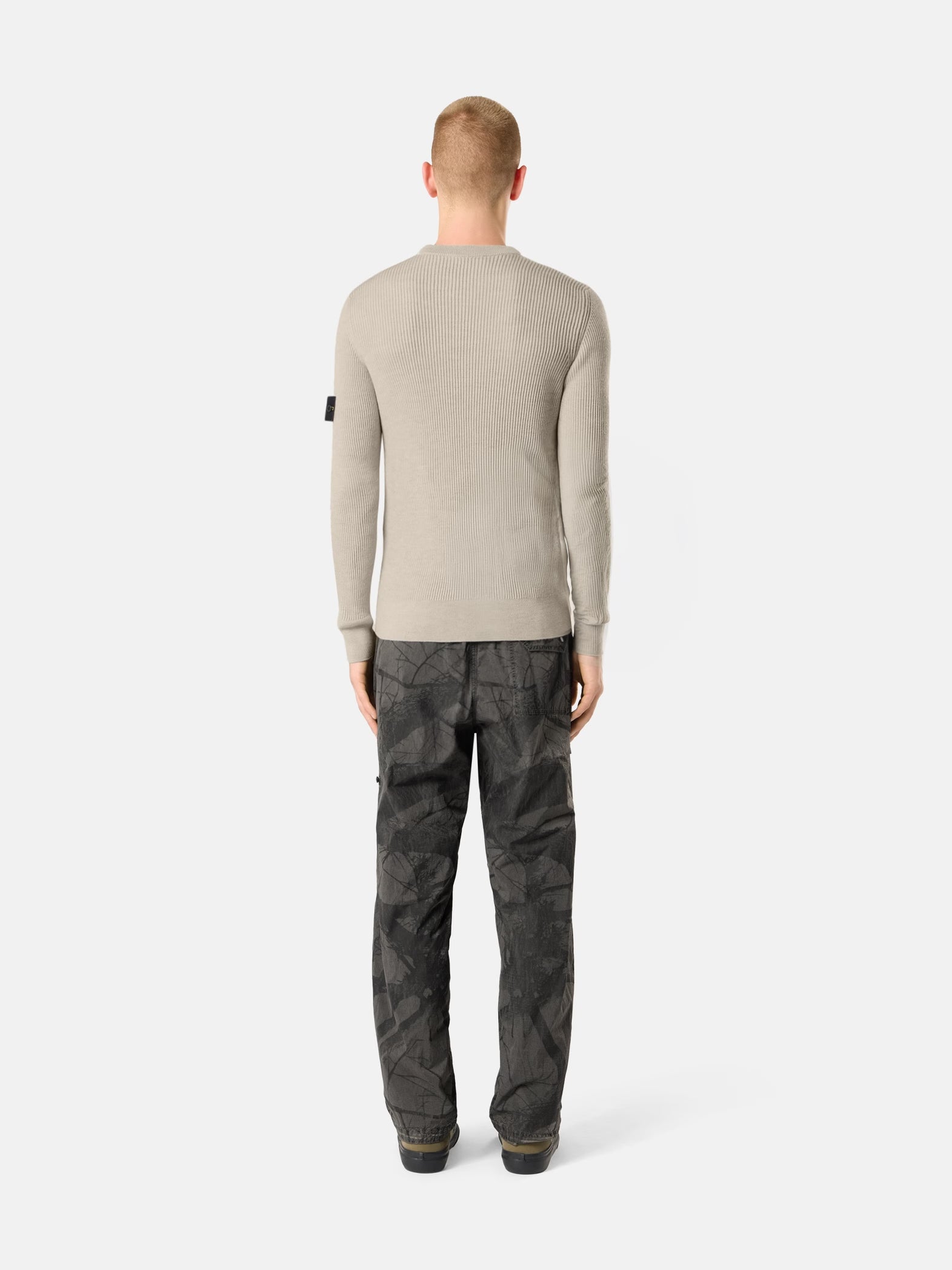 FULL RIB RWS WOOL CREWNECK SWEATER - SAND MELANGE