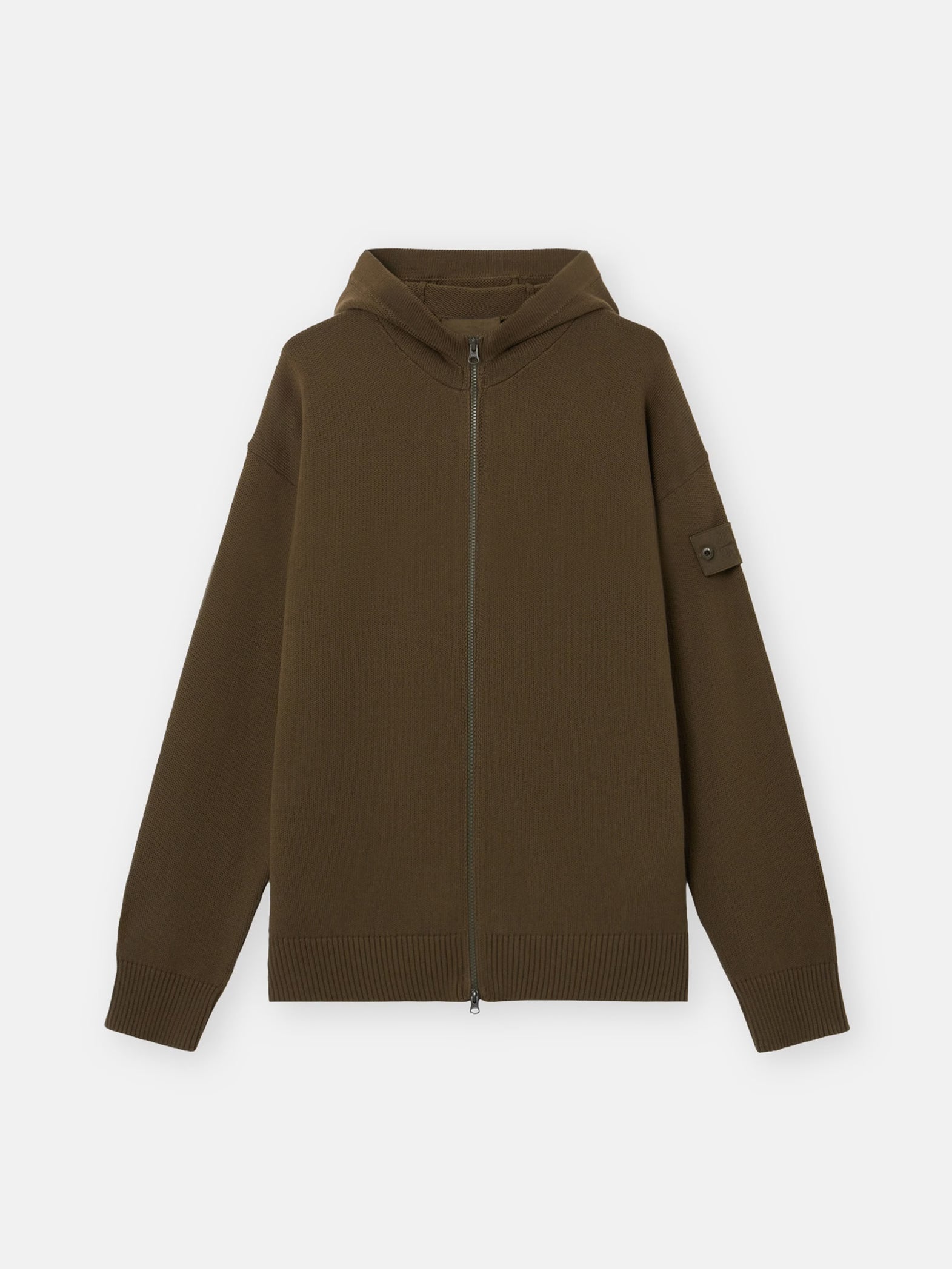 S.I GHOST COTTON CASHMERE ZIP-UP SWEATER - MILITARY GREEN